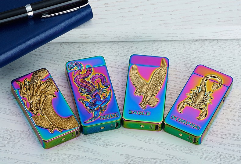 Windproof USB Charging Double Arc Electronic Lighter Pulse Arc for Valentine's Day Gift detail 24