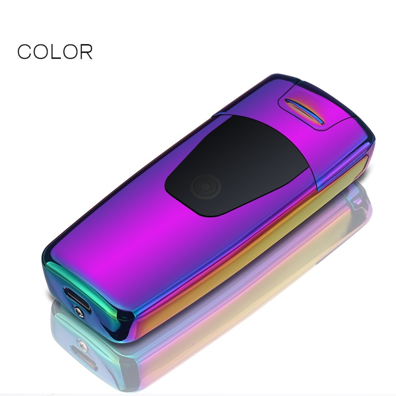 Iron Man Double Arc USB Charging Windproof Lighter Touch Sensitive Metal High-Grade detail 14