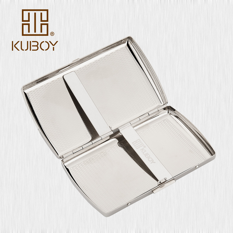 KUBOY Stainless Steel Cigarette Box Nickel Plated 12PCS Smoke Holder KC7-01