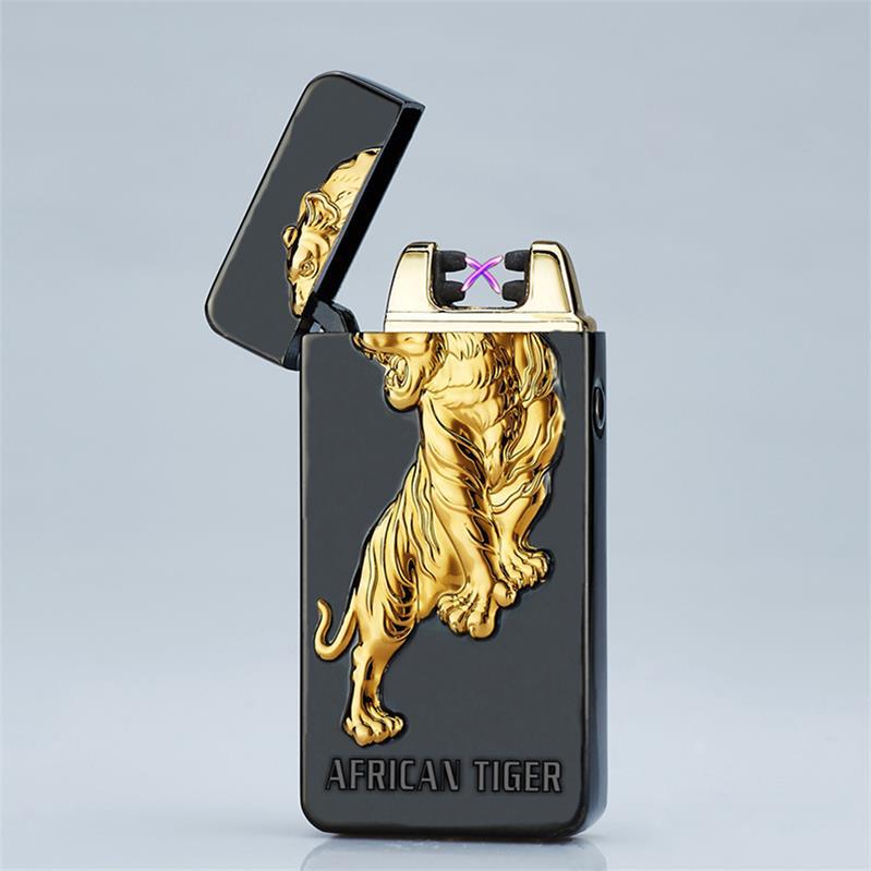 Windproof USB Charging Double Arc Electronic Lighter Pulse Arc for Valentine's Day Gift detail 13