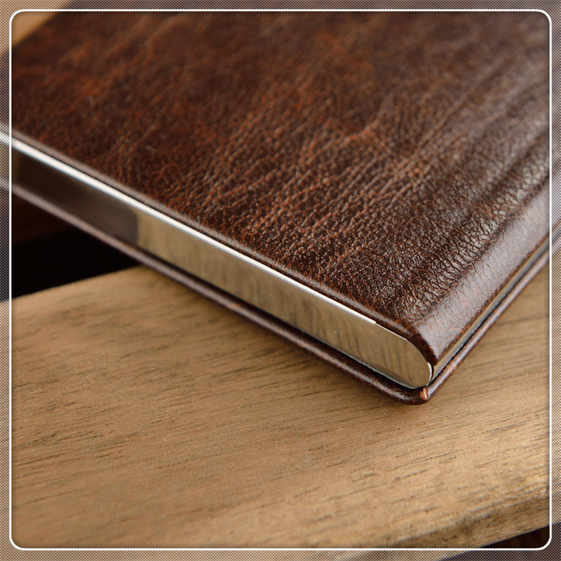 Genuine Leather Cigarette Case Metal Box for 10 Cigarettes with Gift Box