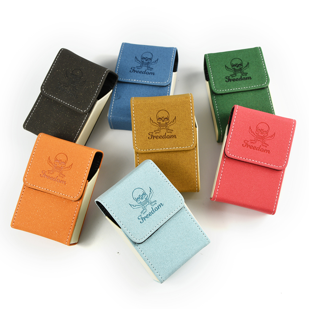 PU Leather Cigarette Box Case Tobacco Holder Pocket Storage Smoking Cigarette