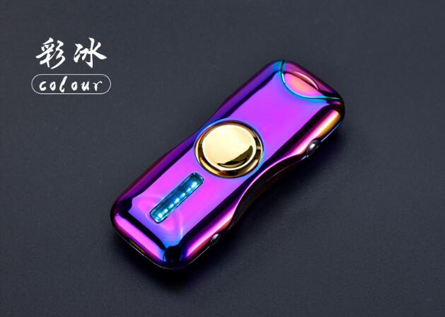 Fingertip Gyro USB Charging Lighter Creative Double Arc Windproof Design - C6