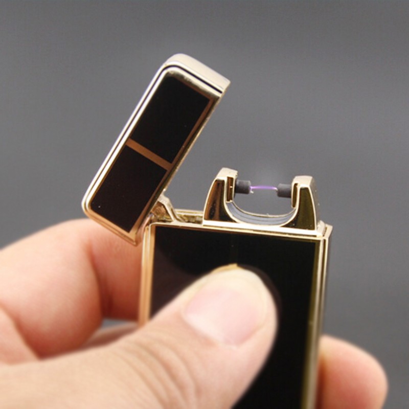 USB Windproof Metal Lighter Ultra-Thin Rechargeable Electronic Gift Box detail 8