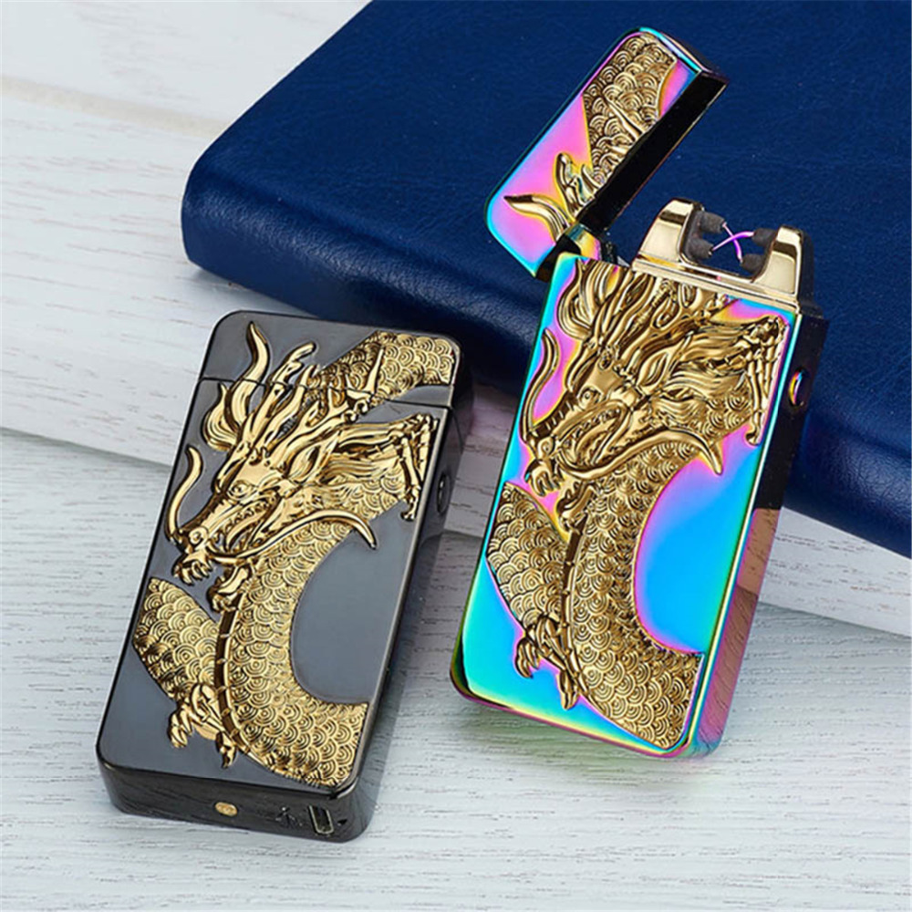 Windproof USB Rechargeable Plasma Lighter for Men Double Arc Electronic Lighter detail 10
