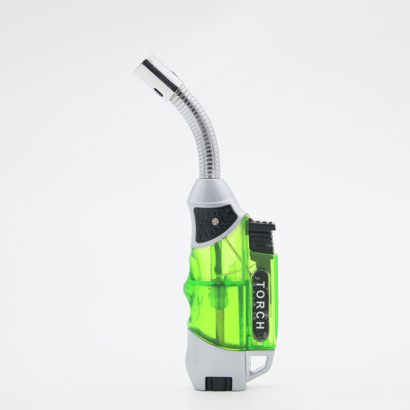 Mini Windproof Men's Lighter Portable Elbow Ignition Jet Butane Refillable - Green