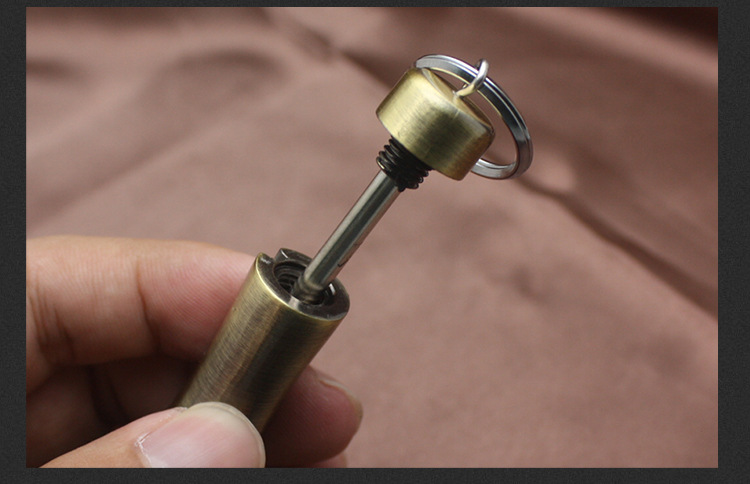 Waterproof Metal Flame Kerosene Lighter Compact Key Chain Flint Camping Survival Match detail 8