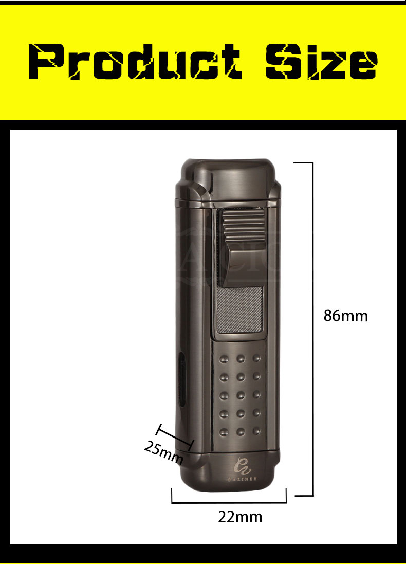 Galinor Lighter 4 Torch Jet Flames Adjustable Windproof Refillable detail 12