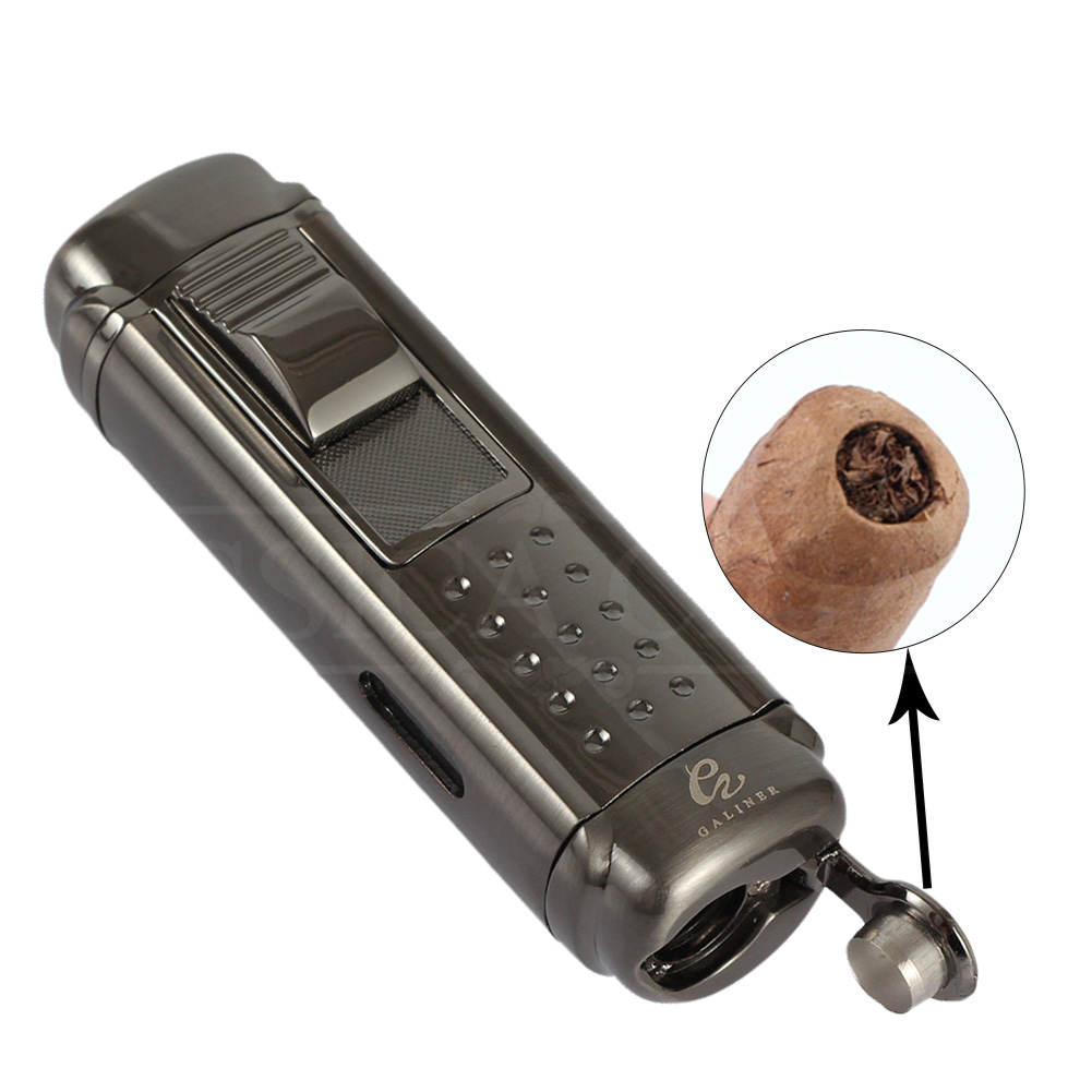 Galinor Lighter 4 Torch Jet Flames Adjustable Windproof Refillable detail 3 Galinor Lighter 4 Torch Jet Flames Adjustable Windproof Refillable detail 3