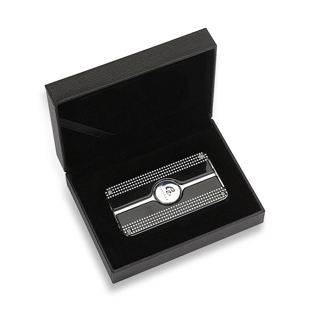Galinier Metal Windproof Lighter 3 Jet Torch Butane Gas Middle Button Accessory - GRAY