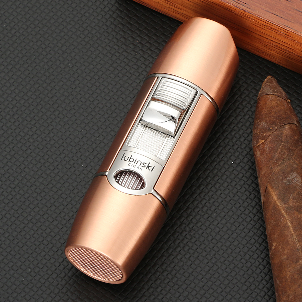Lubinski Metal Stripe Lighter with Drill Punch Butane Jet Flame Windproof detail 6 Lubinski Metal Stripe Lighter with Drill Punch Butane Jet Flame Windproof detail 6