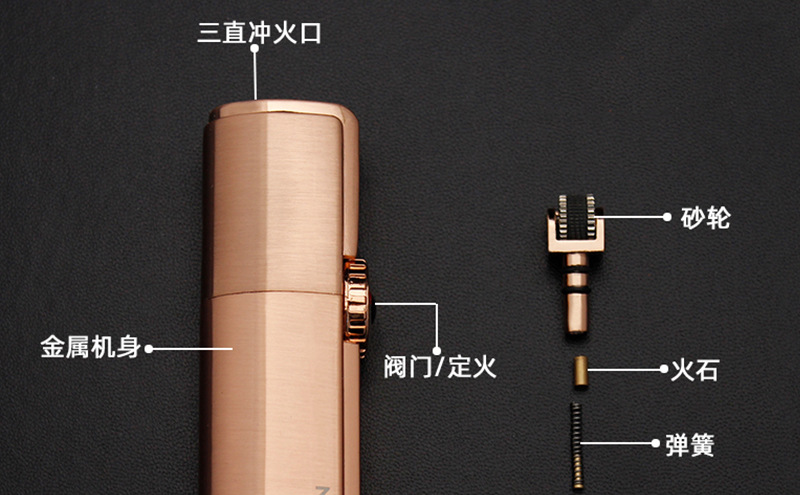 Jobon Triple Torch Butane Jet Metal Lighter detail 11