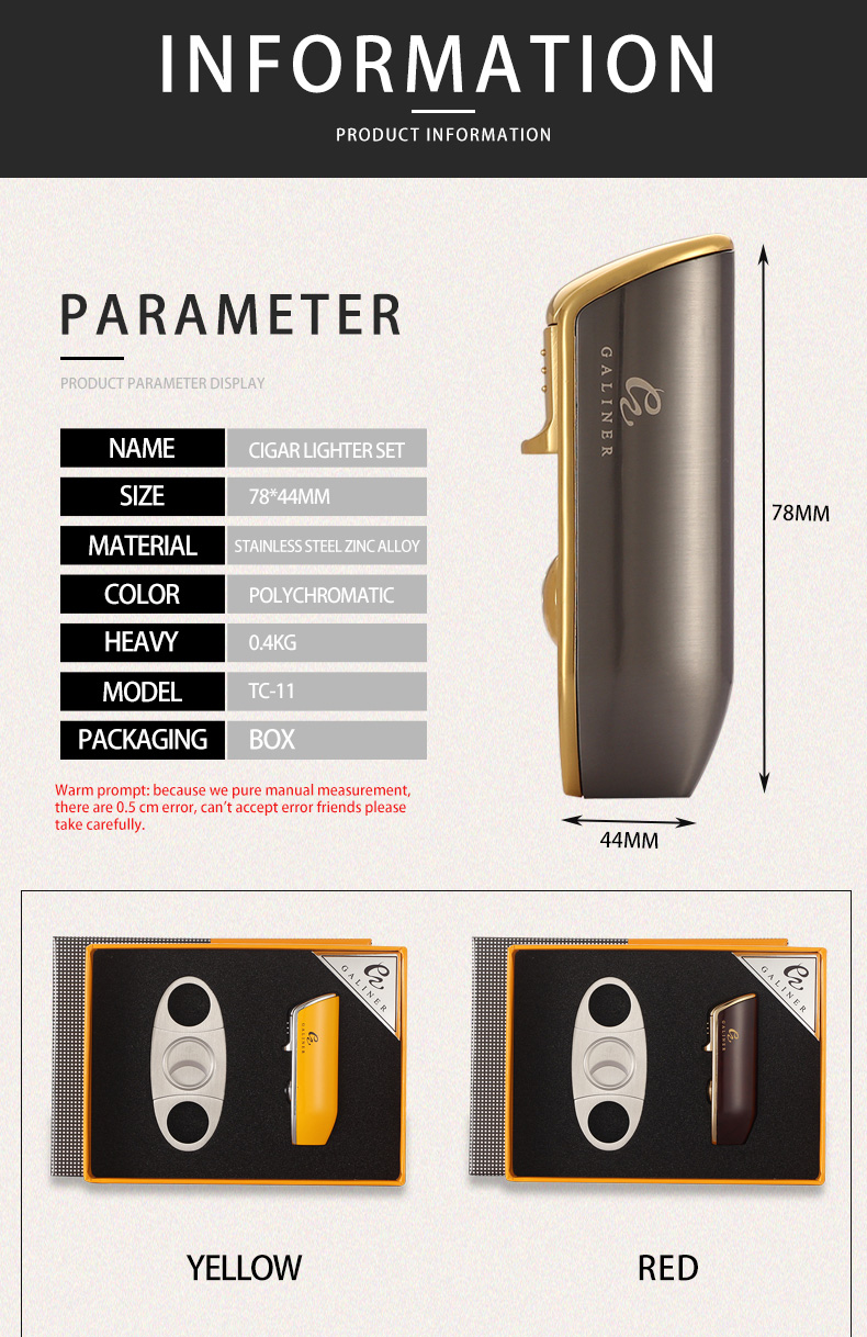 Galiner 3 Torch Lighter with Punch and Metal Sharp Guillotine Cutter detail 8