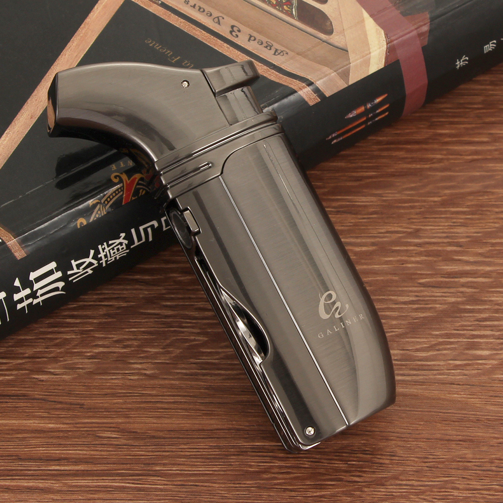 Galiner Blue Metal Torch Turbo Lighter 2 Gas Flame detail 3 Galiner Blue Metal Torch Turbo Lighter 2 Gas Flame detail 3