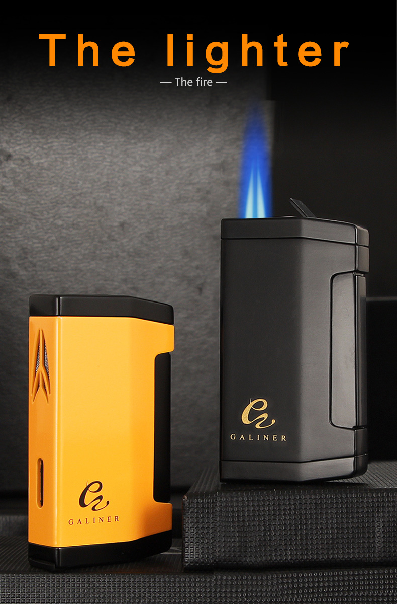 Galiner Butane Lighter Metal Windproof Jet Blue Flame Portable Torch Accessories Men detail 7