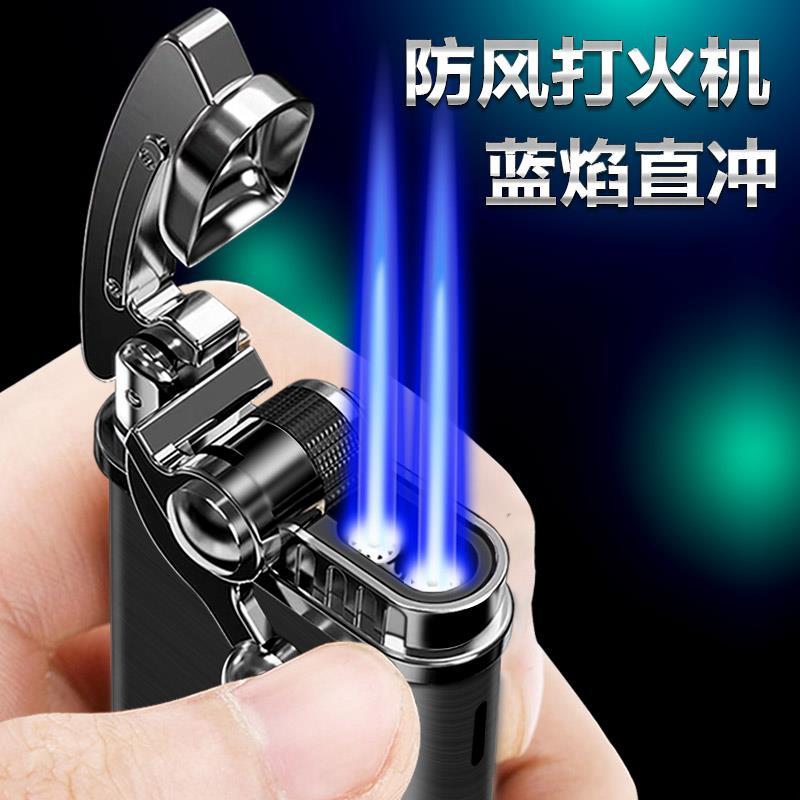 Jobon Mini Double Torch Jet Lighter Windproof Blue Flame Metal Portable detail 13
