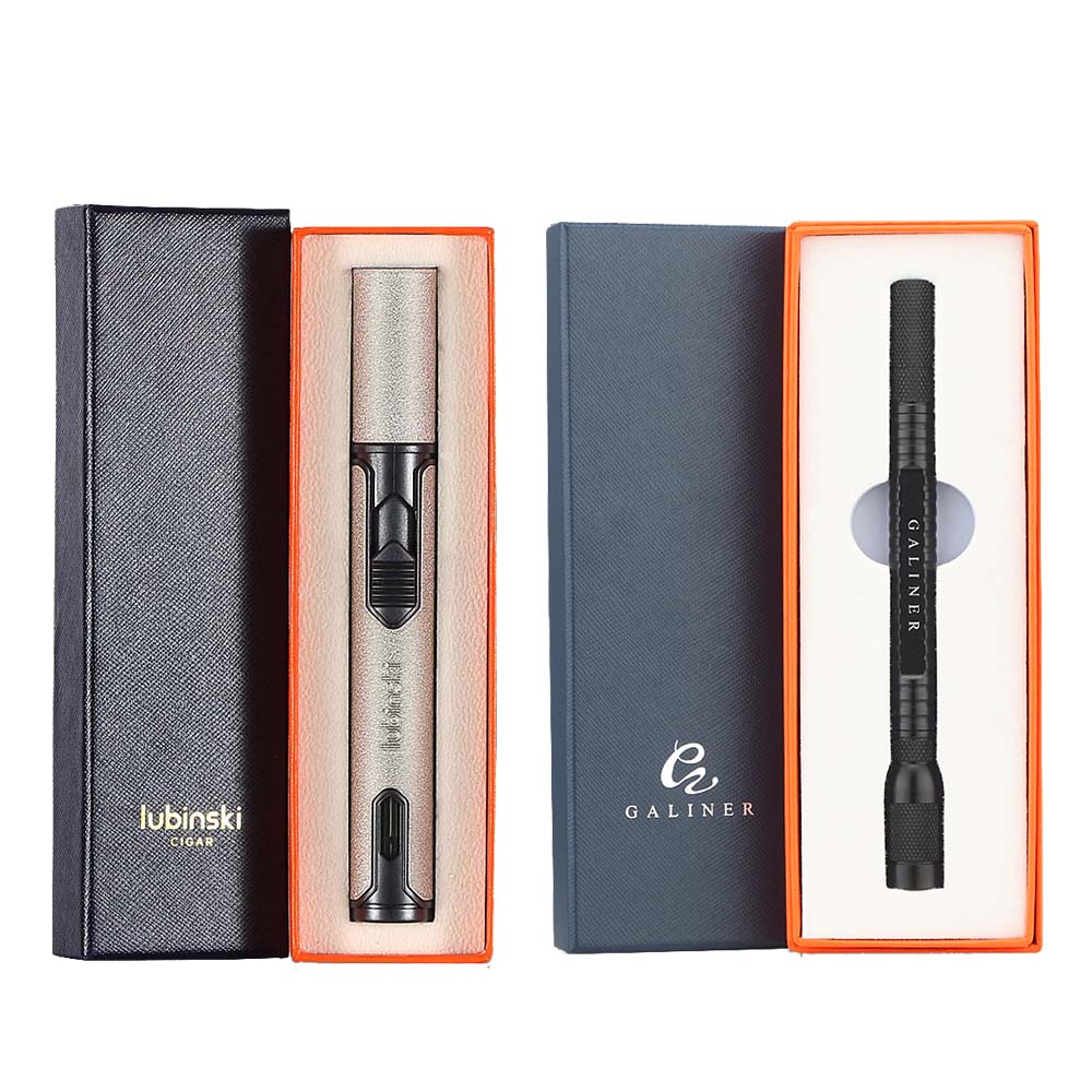 Galiner Jet Butane Lighter with Metal Double Needles Nubber - Black