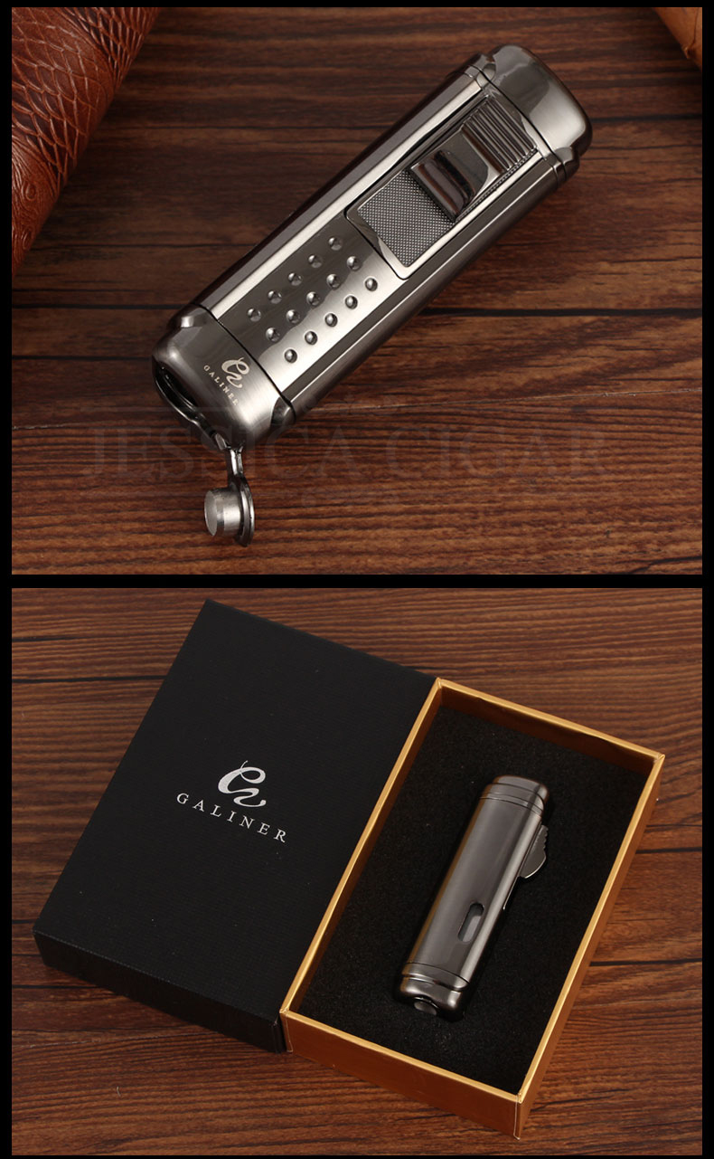 Galinor Lighter 4 Torch Jet Flames Adjustable Windproof Refillable detail 19