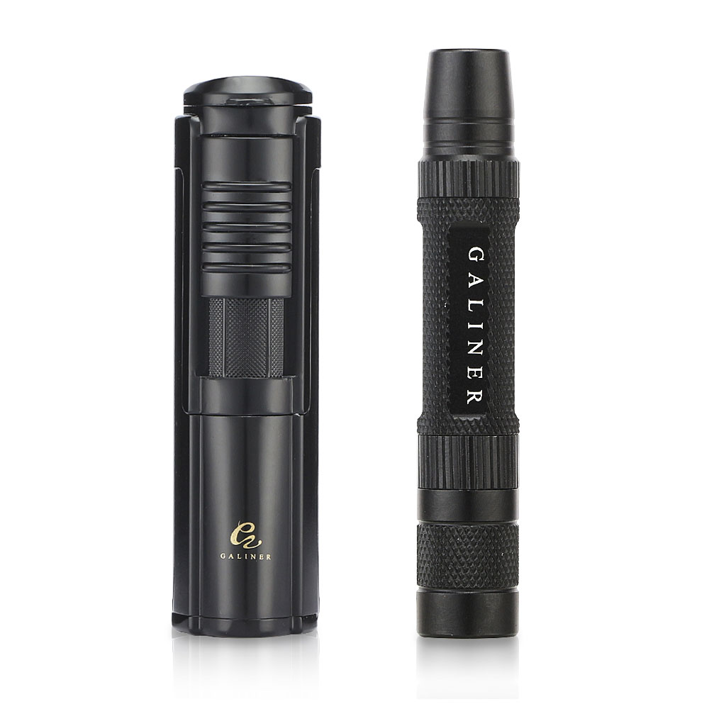 Galiner Gas Lighter with Detachable Drill Holder Punch and Nubber Accessories Set - Dark Grey