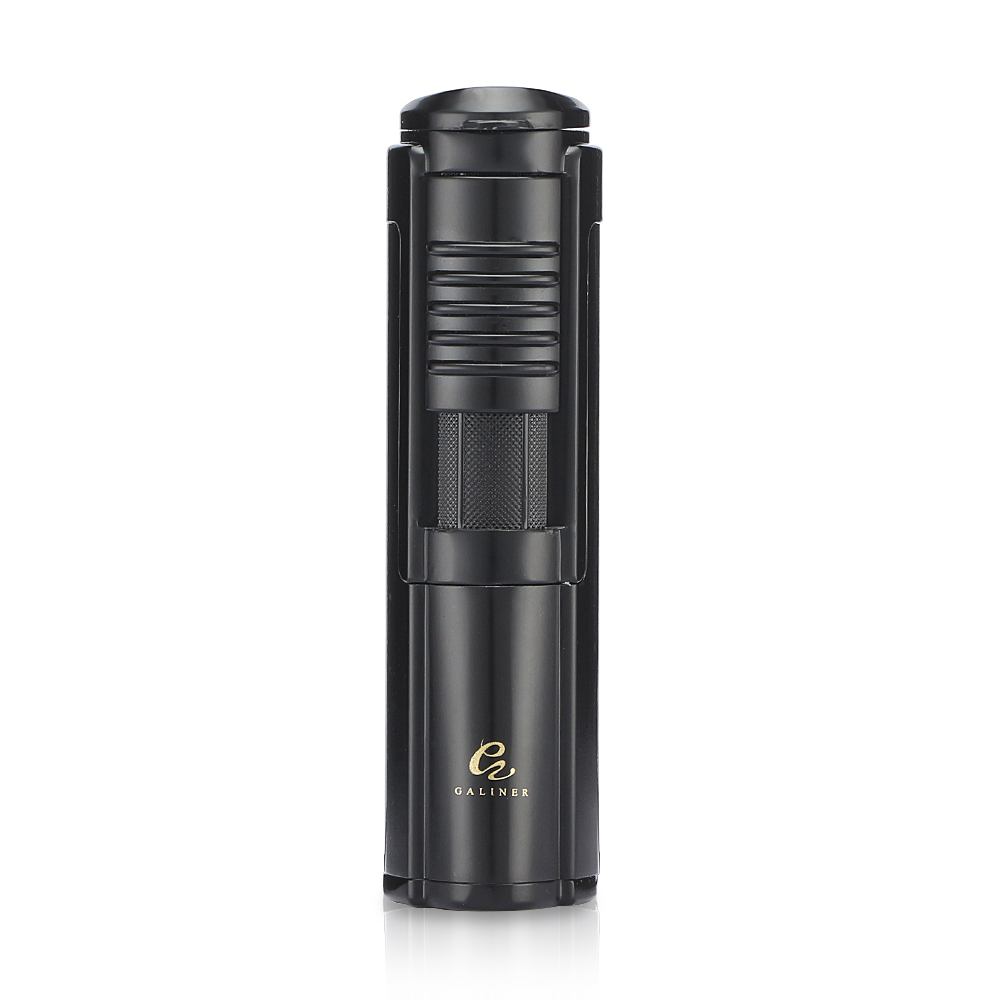 Galiner Gas Lighter with Detachable Drill Holder Punch and Nubber Accessories Set - Black