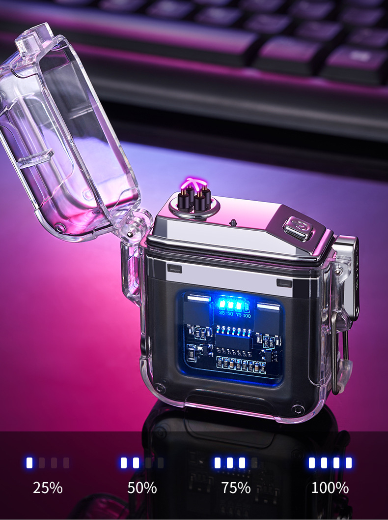Futuristic Colorful Waterproof Windproof Electric Lighter: USB Rechargeable detail 15
