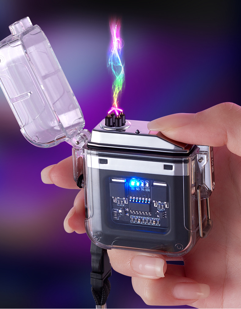 Futuristic Colorful Waterproof Windproof Electric Lighter: USB Rechargeable detail 9