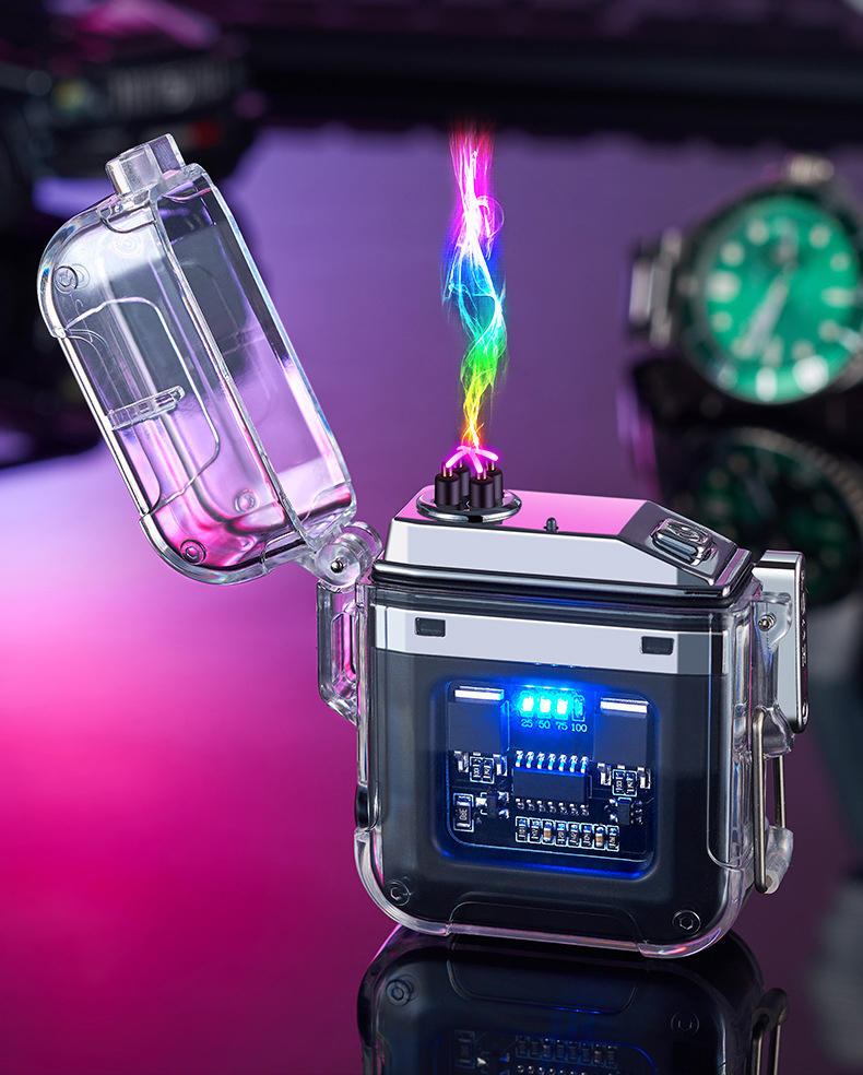 Futuristic Colorful Waterproof Windproof Electric Lighter: USB Rechargeable detail 7