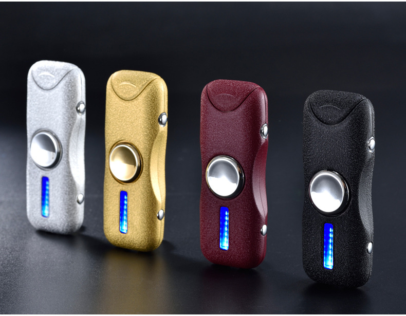 Fingertip Gyro USB Charging Lighter Creative Double Arc Windproof Design detail 7