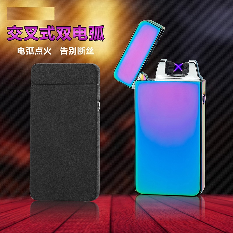 Double Pulse Arc Metal Ultra-Thin USB plasma Lighter Charging Electronic Cigarette Lighters Gift Box Fashion Double Pulse Arc Metal Ultra-Thin USB plasma Lighter Charging Electronic Cigarette Lighters Gift Box