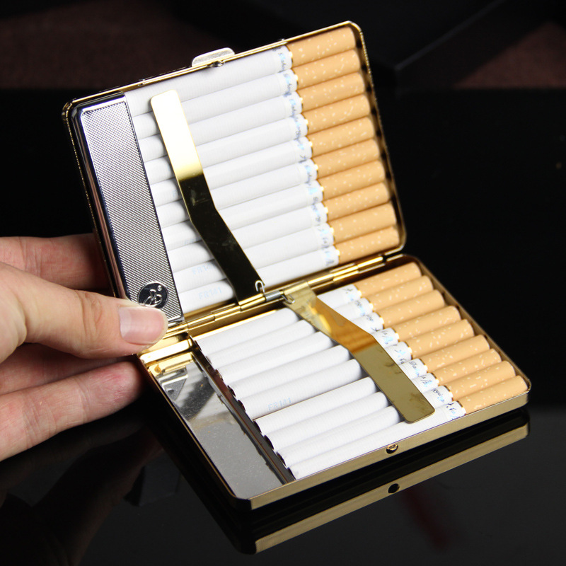 Metal Cigarette Case Box Holder with USB charging cigarette lighter Usb ...