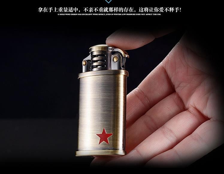 custom zorro kerosene lighter ultra-thin creative vintage retro grinding wheel
