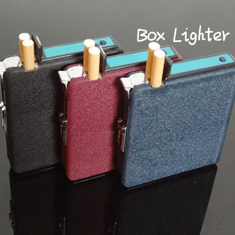 1pc Hot Sale New automatic cigarette case with wind proof Butane lighters stainless for Tobacco gas Lighter 1pc Hot Sale New automatic cigarette case with wind proof Butane lighters stainless for gift Tobacco gas Lighter