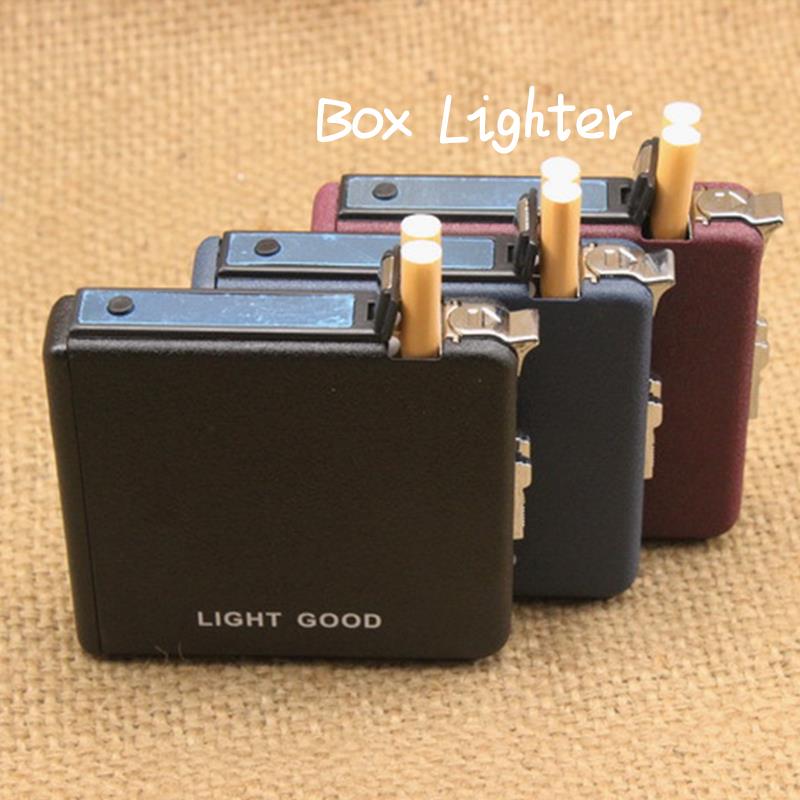1pc Hot Sale New automatic cigarette case with wind proof Butane lighters stainless for Tobacco gas Lighter 1pc Hot Sale New automatic cigarette case with wind proof Butane lighters stainless for gift Tobacco gas Lighter