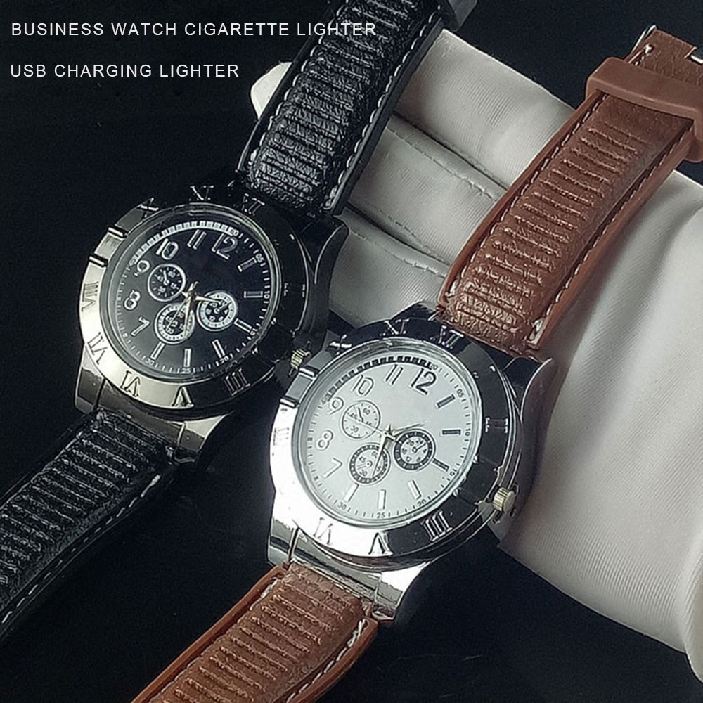 Metal 25*4.5*2cm Electronic Lighter Watch USB Watch Lighter USB Cigarette Lighter Quartz BBQ Time Smoking Intelligent Saft Metal 25*4.5*2cm Electronic Lighter Watch USB Watch Lighter USB Cigarette Lighter Quartz BBQ Time Smoking Intelligent Saft