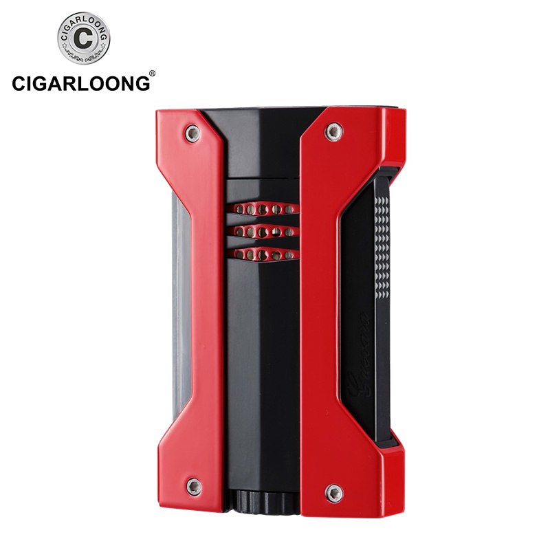 CIGARLOONG Cigar Lighters Set Windproof Straight Punch Lighter with Cigar Scissors 2pcs Set Gift Box CQ-0021 CIGARLOONG Cigar Lighters Set Windproof Straight Punch Lighter with Cigar Scissors 2pcs Set Gift Box CQ-0021