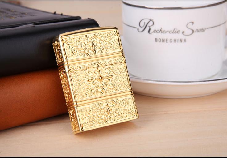 DIY Free shipping PureFive manual lighter face carved tang grass riches and honour flowers pure copper DIY Free shipping PureFive manual lighter face carved tang grass riches and honour flowers pure copper