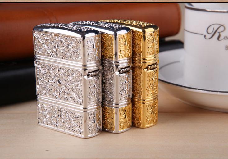 DIY Free shipping PureFive manual lighter face carved tang grass riches and honour flowers pure copper DIY Free shipping PureFive manual lighter face carved tang grass riches and honour flowers pure copper