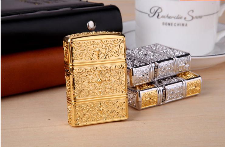 DIY Free shipping PureFive manual lighter face carved tang grass riches and honour flowers pure copper DIY Free shipping PureFive manual lighter face carved tang grass riches and honour flowers pure copper