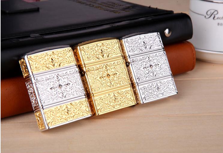 DIY Free shipping PureFive manual lighter face carved tang grass riches and honour flowers pure copper DIY Free shipping PureFive manual lighter face carved tang grass riches and honour flowers pure copper