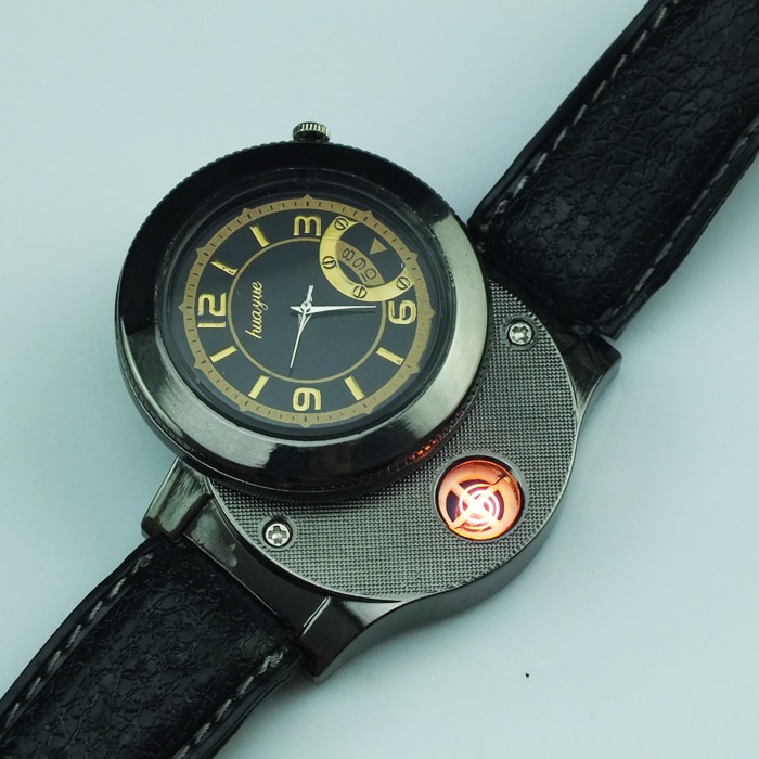 Windproof cigarette lighter USB charging watch watch really creative personality are environmentally friendly rechargeable light Windproof cigarette lighter USB charging watch watch really creative personality are environmentally friendly rechargeable light
