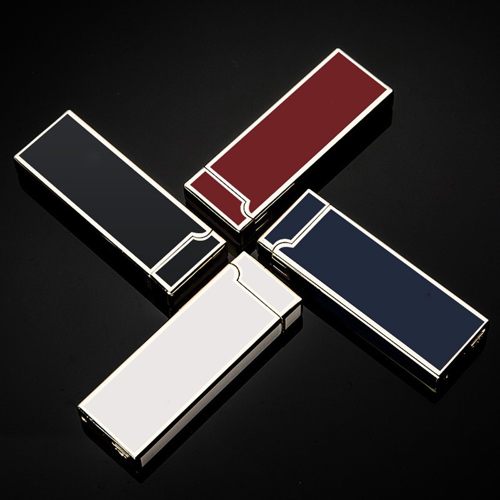 ultra-thin Pulse arc Lighter Metal Novelty USB Lighter Rechargeable windproof Smokeless Electric lighter 2017 ultra-thin Pulse arc Lighter Metal Novelty USB Lighter Rechargeable windproof Smokeless Electric lighter