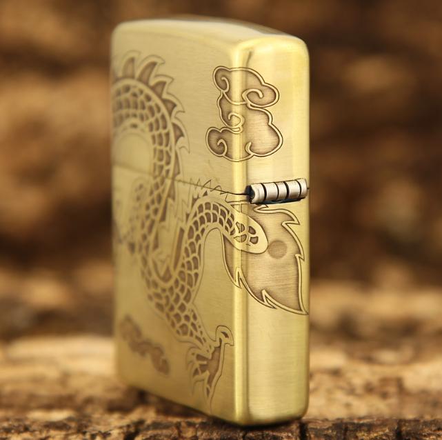 Free shipping windproof lighter Pure copper winding dragon Dragon tribe The cloud dragon