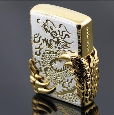 Free shipping lighters 2 gold claw dragon wind kerosene Free shipping lighters 2 gold claw dragon wind kerosene