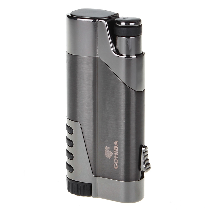High-Grade Titanium Windproof Jet Flame Refillable Inflatable Flame Lighter & Cigar Punch Lighter gas torch lighter COHIBA High-Grade Titanium Windproof Jet Flame Refillable Inflatable Flame Lighter & Cigar Punch Lighter gas torch lighter