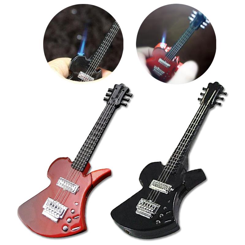 Cigarette Lighters 3 Color Smoking Personality Guitar Shape Lighter Collectibles Portable Durable Jet Flame Torch Alloy Cigarette Lighters 3 Color Smoking Personality Guitar Shape Lighter Collectibles Portable Durable Jet Flame Torch Alloy