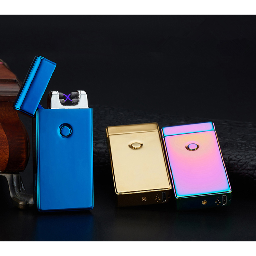 Creative small Rechargeable USB Windproof flameless electric Electronic charging Cigarette lighter Smokeless Lighter Dual Arc Creative small Rechargeable USB Windproof flameless electric Electronic charging Cigarette lighter Smokeless Lighter Dual Arc
