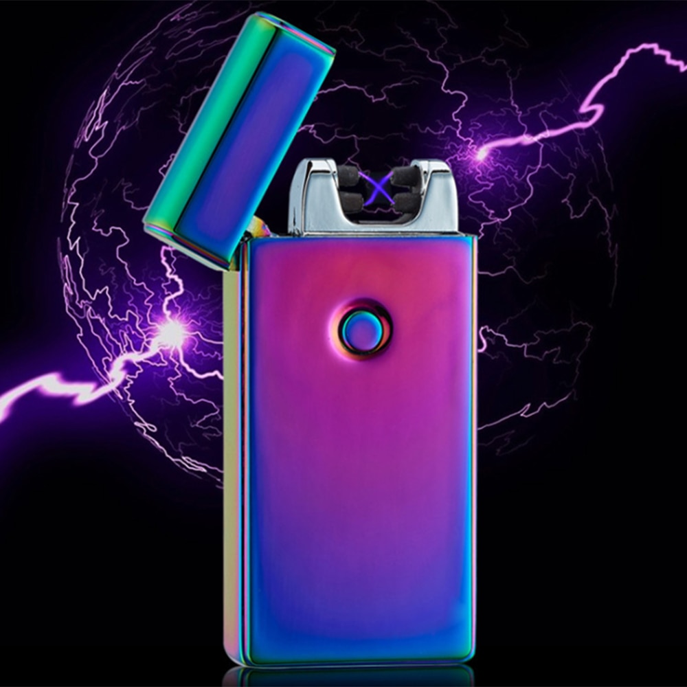 Creative small Rechargeable USB Windproof flameless electric Electronic charging Cigarette lighter Smokeless Lighter Dual Arc Creative small Rechargeable USB Windproof flameless electric Electronic charging Cigarette lighter Smokeless Lighter Dual Arc