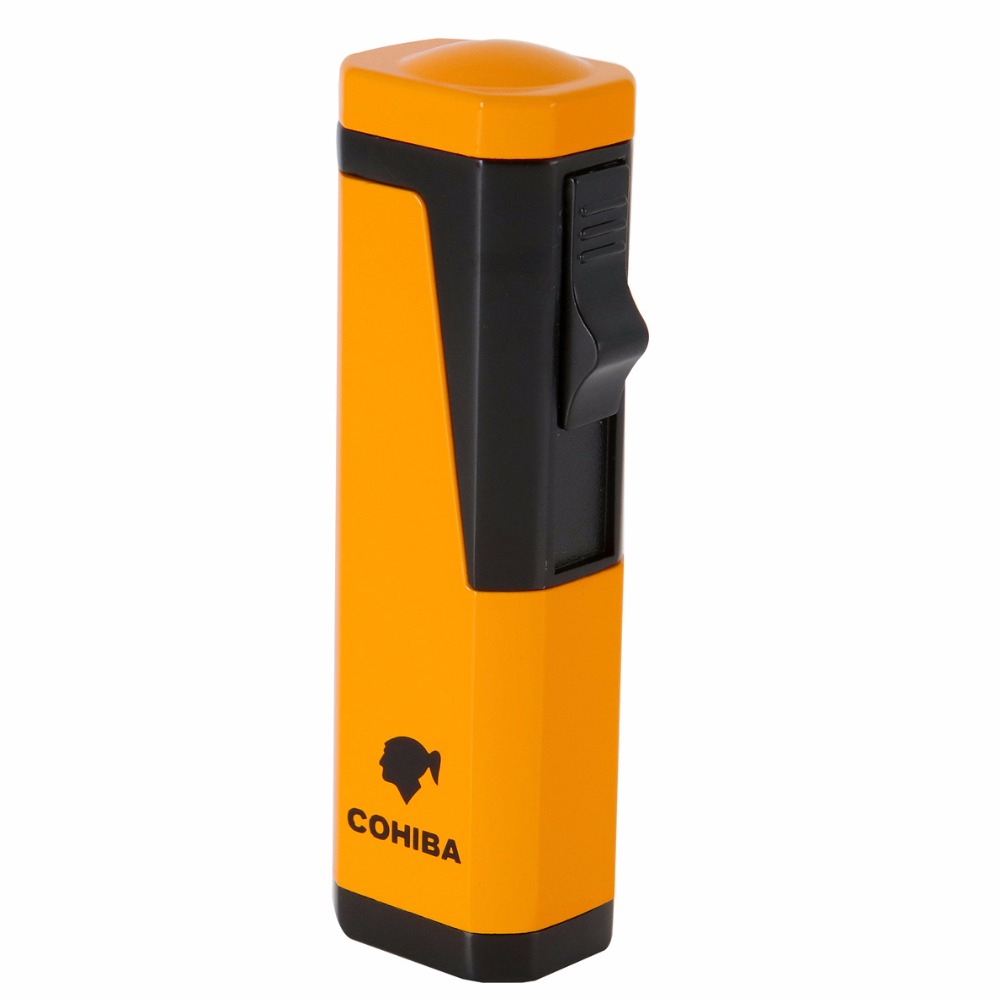 High-Grade Windproof Lighter Jet Flame Refillable Triple Blue Flame Inflatable Cigar Lighter Cigarette gas torch Lighter COHIBA High-Grade Windproof Lighter Jet Flame Refillable Triple Blue Flame Inflatable Cigar Lighter Cigarette gas torch Lighter