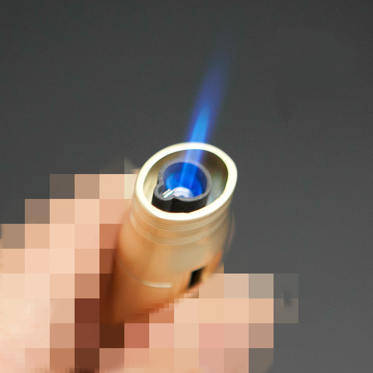 Luxury Portable Single Torch Jet Flame Air inflation Three Color Cigar Lighter W/ Cigar Drill CL-82 COHIBA Luxury Portable Single Torch Jet Flame Air inflation Three Color Cigar Lighter W/ Cigar Drill CL-82