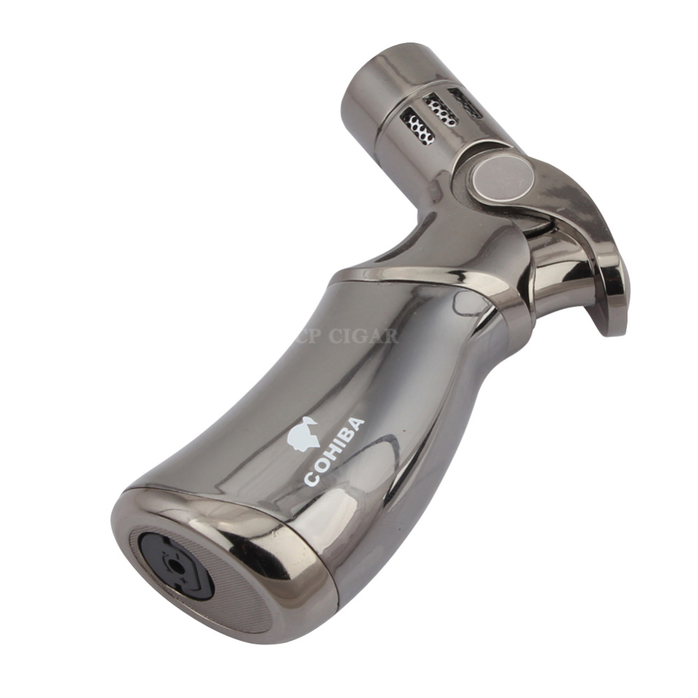Cigar Lighter 2 Jet Flame Table SizeMetal Lighter Windproof Gas Lighters COHIBA Cigar Lighter 2 Jet Flame Table SizeMetal Lighter Windproof Gas Lighters